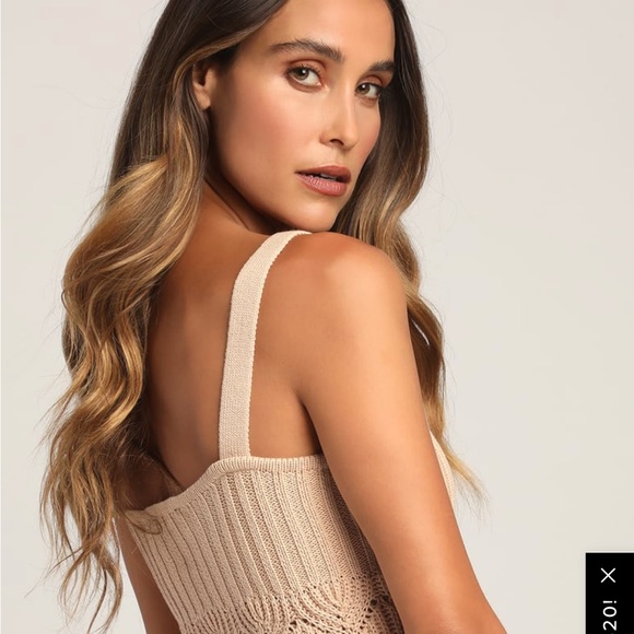 Lulu’s Point for Me Pointelle Knit Tank Top Size M - Picture 3 of 7